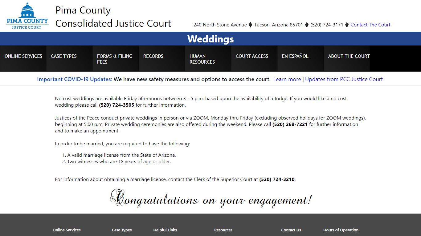 Weddings - Pima County Courthouse